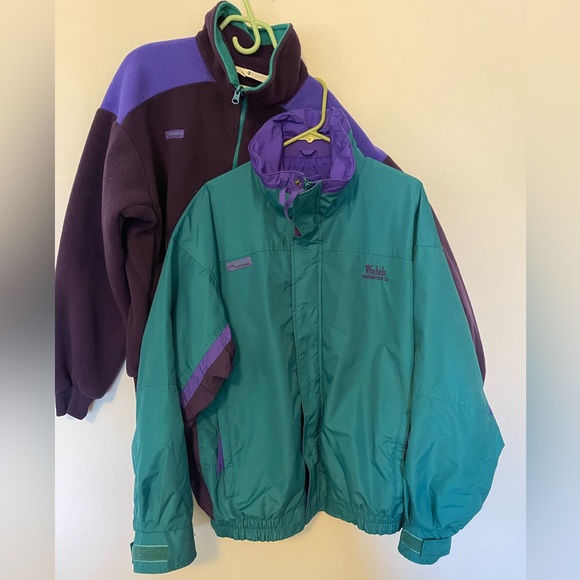 Columbia Other - 80s Columbia Bugaboo Ski/Snow Jacket w/Fleece Liner Teal Purple Large